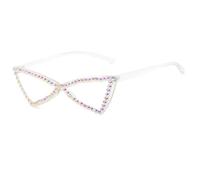 Lunettes de Soleil œil de Chat en Diamant pour Femmes, Verres UV400 à Gros Strass, à la Mode