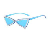 Lunettes de Soleil œil de Chat en Diamant pour Femmes, Verres UV400 à Gros Strass, à la Mode