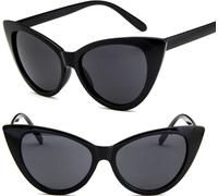 Lunettes de soleil œil de chat noires, filtre UV 400 cat 3, monture en plastique, taille des verres 42 mm x 52 mm