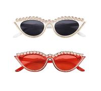 Lunettes de Soleil Œil de Chat Rétro en Pc, Blanches pour Femme