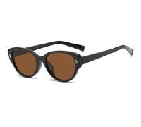 Lunettes de soleil œil de chat tendance pour femmes et hommes, verres solaires de luxe, pour la conduite, les voyages, l'été, UV400 (noir et marron)