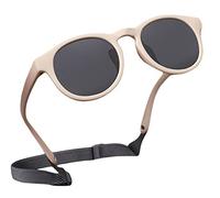 Lunettes de Soleil Incassables Polarisées avc Bande pour Bébé Garçons et Filles 0 à 3 ans, Enfants Nourrisson Chic UV400 Protection Verre Léger Flexible Cadre Lunettes