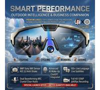 Lunettes de soleil intelligentes de cyclisme 2026 pour hommes avec caméra 3000W, vidéo 1200P, assistant vocal IA ChatGPT, 32 Go, plus de 150 traductions, Wi-Fi Orange