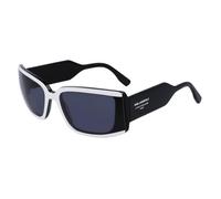 KARL LAGERFELD Unisex Adult Sunglasses KL6106S - Black/White with Solid Grey Lens