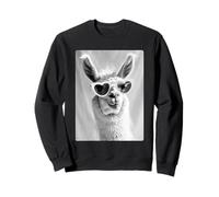 Lunettes de Soleil Lama drôle avec cœurs Mème Animal de Ferme Mignon Sweatshirt