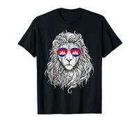 Lunettes de soleil Lion Drapeau du Cambodge Cadeaux Amour Cambodge T-Shirt