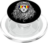 Lunettes de Soleil Lion Drapeau du Tchad Cadeaux Love Tchad PopSockets PopGrip pour MagSafe