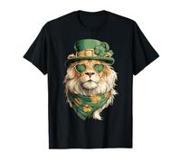 Lunettes de Soleil Lion Irlandais avec cœurs Trèfle Jour de la St Patrick T-Shirt