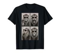 Lunettes de Soleil Lion Photo Booth Selfie Humour Portrait T-Shirt