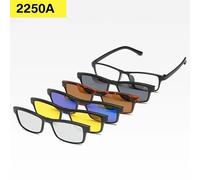 Lunettes De Soleil Magnétiques Polarisées 6 En 1 Pour Hommes Et Femmes","Monture Avec Clip Magnétique Polaroid - Type 2250a-Polarized