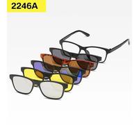 Lunettes De Soleil Magnétiques Polarisées 6 En 1 Pour Hommes Et Femmes","Monture Avec Clip Magnétique Polaroid - Type 2246a-Polarized