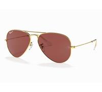 Lunettes De Soleil Métalliques Ray Ban RB3025 9196AF 55-14 Or Violet Polarisées