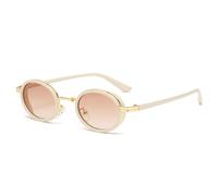 Lunettes de soleil miroir ovales pour femme UV400 - Couleur bonbon - Noir, Champagne Doré Rose, Taille unique