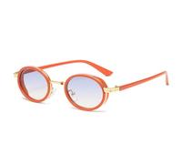 Lunettes de soleil miroir ovales pour femme UV400 - Couleur bonbon - Noir, Orange, doré, bleu, Taille unique