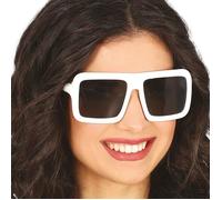 Fiestas Guirca – Lunettes de soleil carrées blanches – PVC – Mixte