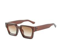 Lunettes de soleil modernes à monture carrée Protection UV400 Lunettes surdimensionnées pour homme et femme, Thé/thé double