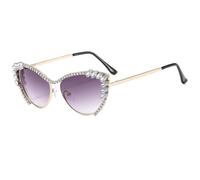 Lunettes de soleil modernes en métal incrusté de diamants pour femmes, lunettes de soleil polyvalentes, tendance, petite monture, 06, A