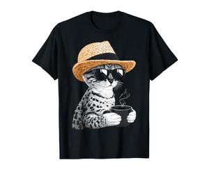 Lunettes de Soleil Motif café Art Savane Chat Papa T-Shirt