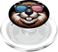 Lunettes de Soleil Motif Castor américain Patriotique USA drôle Animal PopSockets PopGrip pour MagSafe
