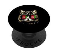 Lunettes de Soleil Motif Chat Afghan Drapeau Afghan drôle PopSockets PopGrip Adhésif