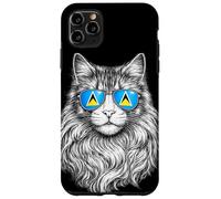 Lunettes de Soleil Motif Drapeau de Sainte-Lucie Coque pour iPhone 11 Pro Max