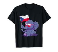 Lunettes de soleil motif éléphant drapeau de la République tchèque Racines tchèques T-Shirt
