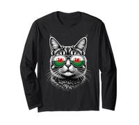Lunettes de Soleil Motif tête de Chat Drapeau du Pays de Galles Manche Longue