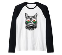 Lunettes de Soleil Motif tête de Chat Drapeau du Pays de Galles Manche Raglan