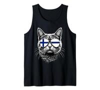 Lunettes de Soleil Motif tête de Chat Drapeau finlandais Débardeur