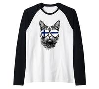 Lunettes de Soleil Motif tête de Chat Drapeau finlandais Manche Raglan