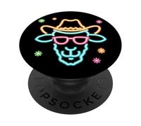 Lunettes de Soleil Motif Visage de Mouton de Cowboy - Rose PopSockets PopGrip Adhésif