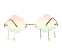 Lunettes de Soleil Nuage sans Monture en Pc, Style Chic pour Filles | Forme Nuageuse Amusante, Protège les Yeux du Soleil, Usage Voyage et Street Shot, Résistantes