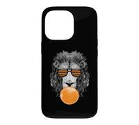 Lunettes de Soleil Orange Bubble Gum Lion Stripe Tête de Lion Coque pour iPhone 13 Pro