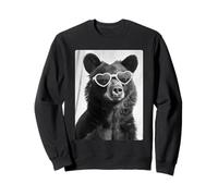 Lunettes de Soleil Ours drôle avec cœurs Mignon Animal Meme Graphique Sweatshirt