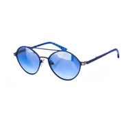 Lunettes de soleil ovales en métal AB12294 pour hommes et femmes-Bleu