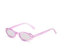 Lunettes de soleil ovales en polycarbonate pour homme et femme Protection UV400 Cadeau tendance pour anniversaire, Mercure violet/blanc
