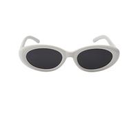 Lunettes de soleil ovales polarisées pour enfants de 3 à 12 ans + porte-lunettes + pochette pour lunettes de soleil, Blanc.