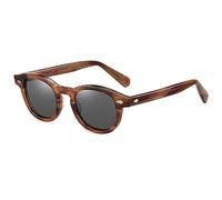 Lunettes de soleil ovales rétro pour hommes femmes capitaine pirate Johnny Depp Style lentille polarisée matériau en acétate (C12)