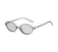 Lunettes de soleil ovales simples et littéraires pour femmes, style rétro, petite monture, pour les déplacements quotidiens, UV400, gris, 1
