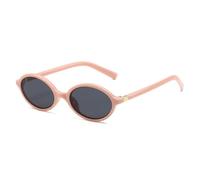 Lunettes de soleil ovales simples et littéraires pour femmes, style rétro, petite monture, pour les déplacements quotidiens, UV400, rose et gris, 1