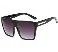 Lunettes de soleil oversize pour femmes, carrées, noires, monture en plastique, filtre UV400