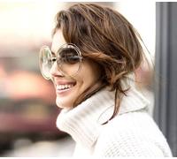 Lunettes de soleil oversize pour femmes, rondes, monture en métal, filtre UV400 Cat 3