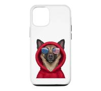 Lunettes de Soleil Patriot Belgian Malinois Closeup Portrait Drapeau US Coque pour iPhone 12/12 Pro