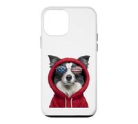 Lunettes de Soleil Patriot Border Collie Portrait Drapeau américain Coque pour iPhone 12 Mini