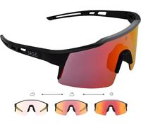 Lunettes De Soleil Photochromatiques Unisexes - Lunettes De Vélo Photochromatiques Uv400 - Verres Rouges Et Bleus[Z2634]