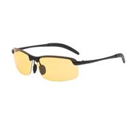 Lunettes de soleil photochromiques en métal polarisées pour homme, vision nocturne, conduite, pêche, équitation, 2026, Cadre noir jaune, Taille unique