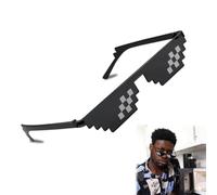 Lunettes de Soleil Pixel - 1PCS Lunettes de Soleil Thug Life, Pixelated Lunettes de Soleil Mosaïque Lunette Pixel Lunette Drole, Mode Accessoires Photo pour Party Plage Fête Noël Pour Adultes Enfants