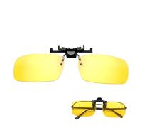 Lunettes de Soleil Polarisées à Clip, Clip Solaire pour Lunettes de Vue, Surlunettes Conduite de Nuit Unisexes avec Verres Jaunes Polarisés, Lunettes de Vision Nocturne pour Conduite et Voyage