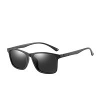 Lunettes de soleil polarisées à monture ultra légère pour homme et femme, style vintage, rectangulaires, verres UV400, noir