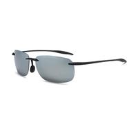 Lunettes de soleil polarisées colorées ultra-légères sans monture pour hommes et femmes, matériau TR90 adapté aux loisirs et aux vacances UV400, mercure blanc, BH01